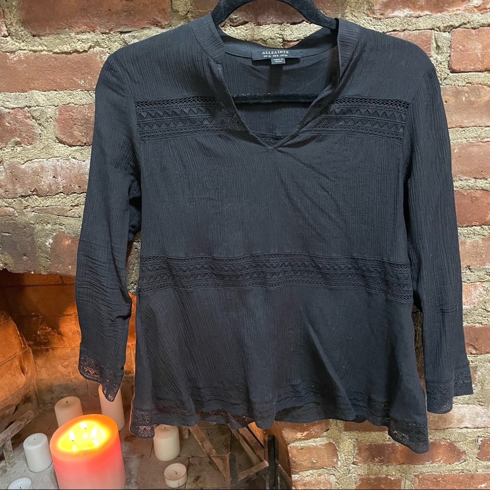 All Saints airy blouse with lace details